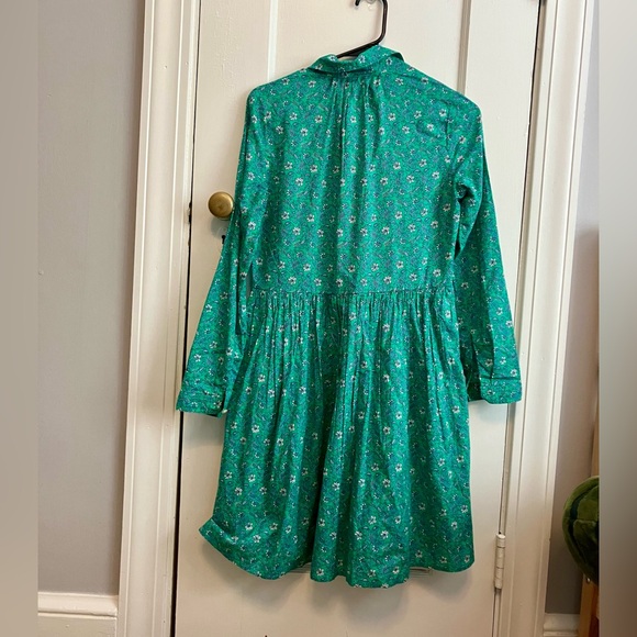 J CREW Printed Cotton Mini Shirtdress Dress Size 0 Green - Picture 3 of 8